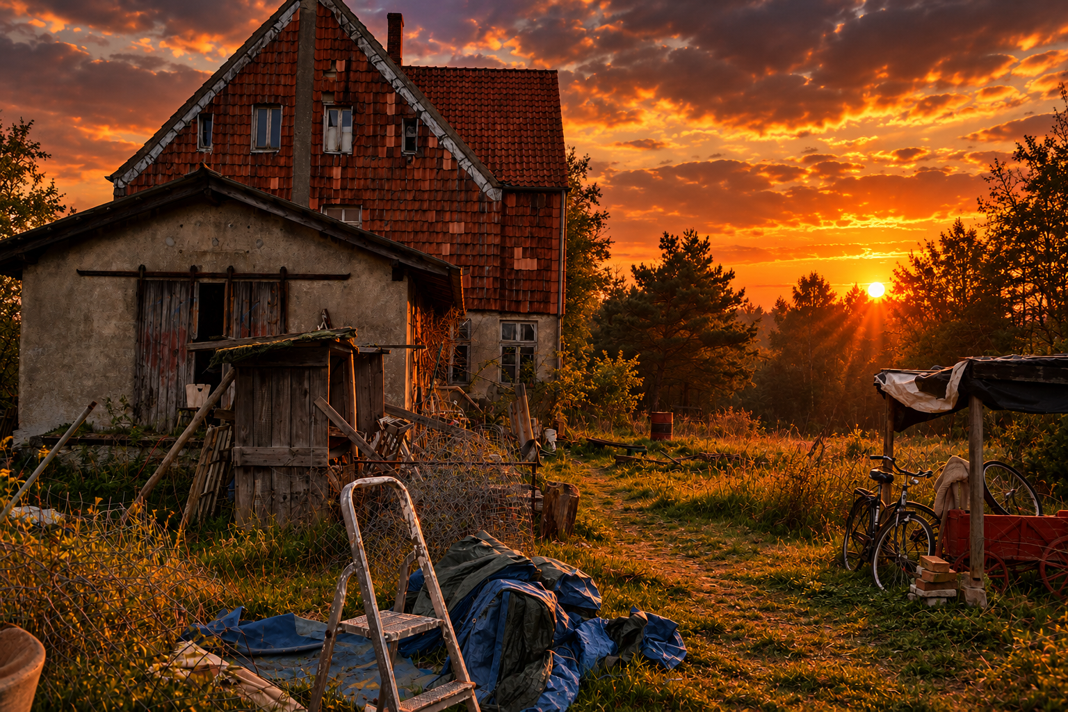Der Bahnhof Karwitz beim Umbau zum Clubhouse 2015